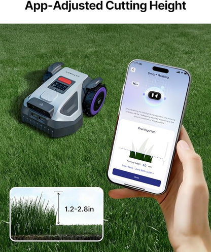 ANTHBOT M9 Robot Lawn Mower 1/4 Acre, Dual Vision+Full-Band RTK Robotic Lawnmower, No Perimeter Wire, App Control Obstacle Avoidance, 45% Slope, Cutting Height, Multi-Zone Mapping