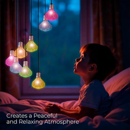 Upblend Outdoors Solar Hanging Decoration for Outside – Color Changing LED Decoration for Outdoor, Solar Chimes Outdoor Waterproof, Light Decor for Outside – Diamond, Gold
