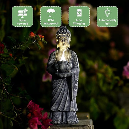 Meditation 11' Buddha Statue Figurine -Buddha with Tea Lights Candle Holder,Gift idea,Zen Garden Yard Lawn Home Decor Meditation Accessories