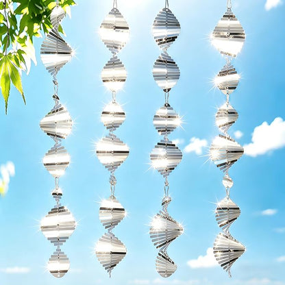 Bird Deterrents for Outside, 12PCS 3D Wind Spinners Outdoor Garden Decor, Bird Reflectors to Keep Birds, Woodpeckers, Pigeons Away from House, Outdoor Garden, Patio and Yard