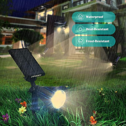 URPOWER Solar Lights Outdoor, 6 Pack 2-in-1 Solar Spot Lights Waterproof with 2 Lighting Modes, Adjustable Solar Powered Spotlights Auto On/Off Landscape Lights for Yard Garden Pathway, Warm White