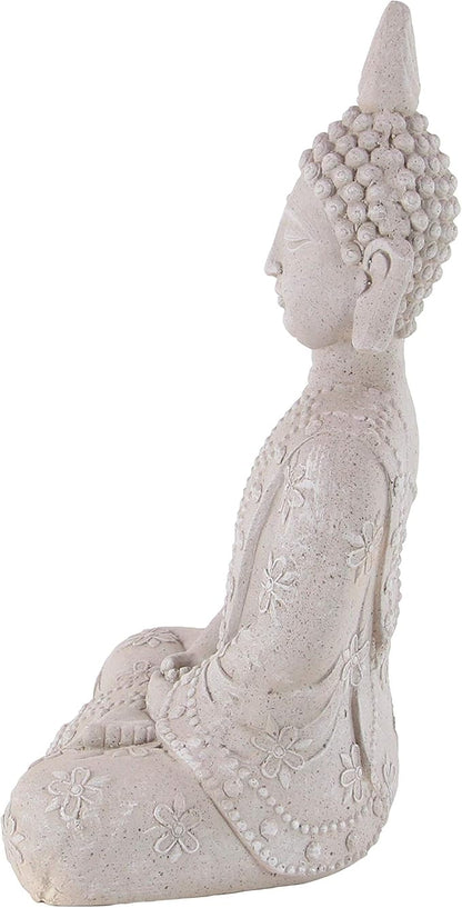 Deco 79 Magnesium Oxide Buddha Decorative Garden Sculpture Indoor Outdoor Garden Statue, Outdoor Sculpture 19" x 13" x 28", Gray