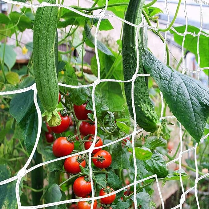 Trellis Netting, CANAGROW Heavy-Duty Garden Plant Trellis Netting for Climbing Plants, Outdoor Indoor Grow Net for Beans Tomatoes Peas Pumpkin Flowers, 𝟔 𝐱 𝟏𝟓𝐟𝐭, Pack of 4