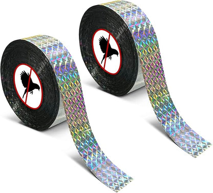 MP Mypole Bird Scare Tape - 2 x 500ft Reflective Flash Tape for Birds, Woodpeckers, Outdoor, House, Garden, Patio, Orchard
