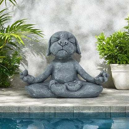 Meditating Dog Statue Buddha, Zen Dog, Zen Garden Frog Figurines for Home and Garden Decor, Frog Decorations Gift Ideas for Desk Office Bedroom Outdoor Yard Lawn (Dog)