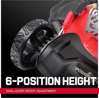 PowerSmart 21-Inch Self Propelled Gas Lawn Mower, 170cc OHV Engine, Rear-Wheel Drive, Steel Deck, 3-in-1 Walk-Behind Mower