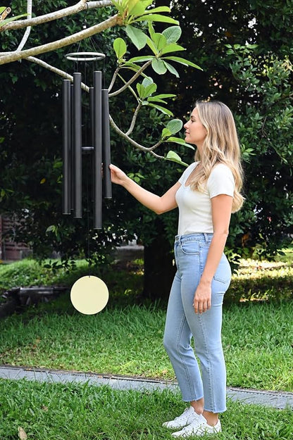 Extra Large Wind Chimes for Outside Deep Tone - 58'' Wind Chimes Outdoor Clearance, Deep Tone Chimes, Windchimes Outdoors, Memorial Wind Spinner, Sympathy Gift, Home Décor (Black)