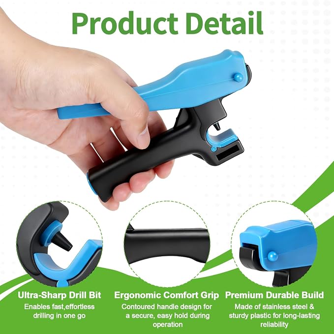 RedChili 3PCS Drip Irrigation Hole Punch Tubing Cutter Tool, 2 in 1 Hole Punch & Tubing Cutter Set Drip Line Hole Puncher Tool for 1/4 Inch Barbed Fitting Insertion for Garden Drip Tubing System
