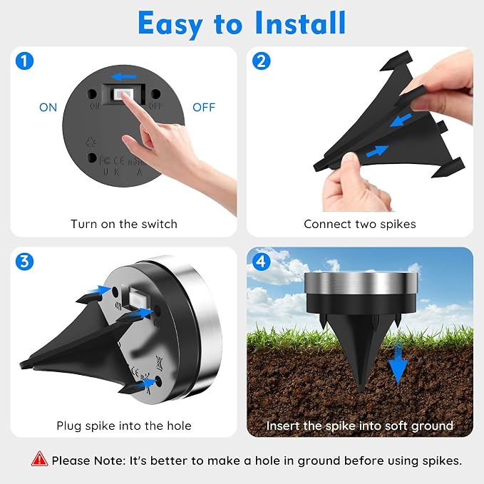 Solar Ground Lights Outdoor, 8 Pack Solar Lights Outdoor Waterproof, Mini Flat Solar-Powered Garden Light, Landscape Lighting for Garden Yard Lawn Pathway Walkway Driveway Backyard Decor, Warm White