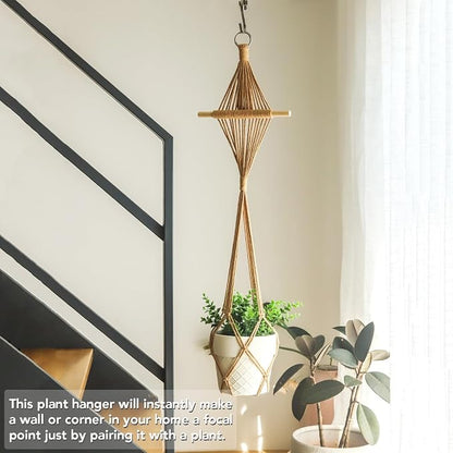 4 Pack Macrame Plant Hangers Indoor Up to 10 inch Pot, Boho Hanging Planters, Plant Holder with 8Pcs Stainless Steel Hooks