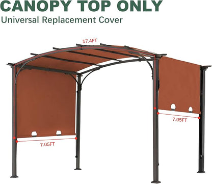 85''x 208'' Universal Doubleton Steel Pergola Replacement Cover for Pergola L-PG080PST,(Rust Red)