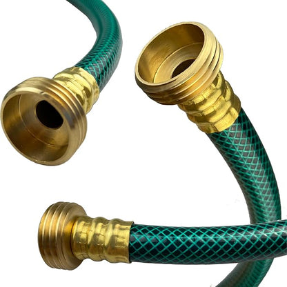 Darnassus PVC Garden Hose 1/2 Inch Green Heavy Duty Water Hose with Solid Brass Fittings,No Leaking, Flexible,for outdoors,Lawns,Patio (50 FT, Green, Brass Fittings)