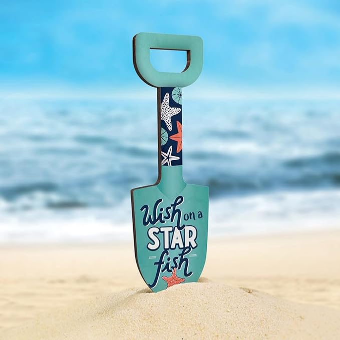 P. Graham Dunn Decorative Garden Shovel Sign - “Wish On A Starfish”- 2.5" x 9.75"