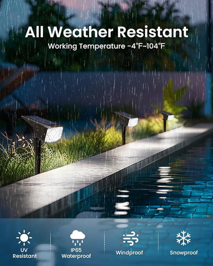 SOLPEX Solar Spot Lights Outdoor Waterproof IP65, Landscape Spotlights Outdoor, Compact Design Spot Lights, Solar Powered Flood Lights for Garden Yard House Pathway Tree Outside, 10 Pack, Cool White