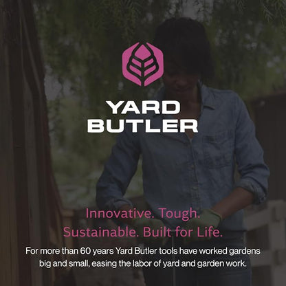 Yard Butler ICA-36 Compost Aerator - Lawn Care Tool for Aerating - Long-Handled - Power-Coated Steel Construction - Comfortable Cushioned Handles Garden Tool - Easy to Use