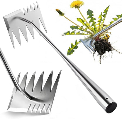 LOOHOI Garden Hand Weeder Tool, Heavy-Duty Stainless Steel Weeding Tool for Deep Root Removal, Portable Garden Weed Removal Tool for Lawn, Flower Beds & Yard