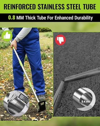 WORKPRO Weed Puller Tool with Long Handle, 2-in-1 Garden Hoe & Weed Rake | 29"-56" Adjustable Manual Weeding Tool, Uprooting Weed Remover Gardening Weeder Tools for Yard, Lawn, Patio and Garden