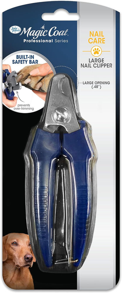 Four Paws Magic Coat Professional Series Grooming Brushes for Dogs & Cats l Trimmers, Nail Clippers, & Brushes Dog & Cat (Packaging May Vary) | Dog nail clipper, safety bar helps prevent over-trimming, easy-grip handles, .48" hole opening, for large dogs