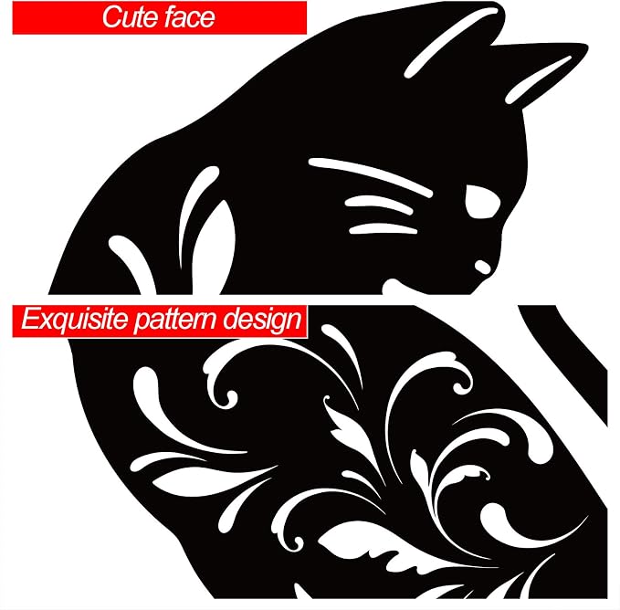 URATOT 3 Pack Metal Cat Garden Statues Black Cat Silhouette Cats Decorative Stakes Garden Outdoor Statues Animal Stakes for Yard Decor and Lawn Ornaments