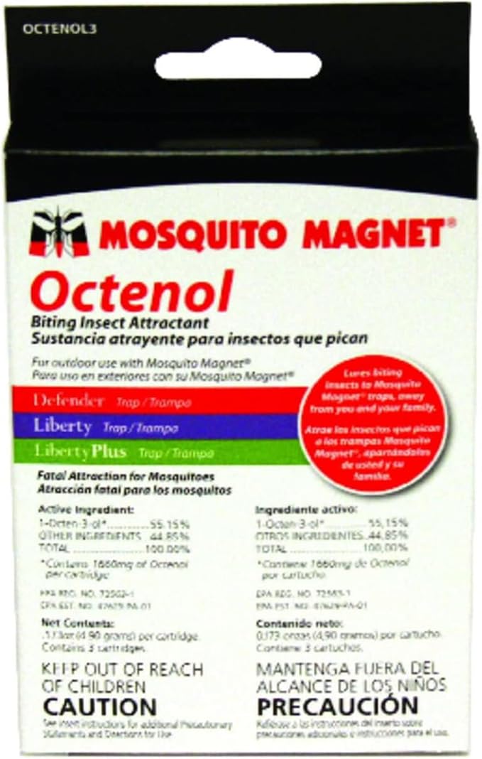 Mosquito Magnet Octenol Biting Insect Attractant - Attract Mosquitoes to Trap and Increase Insect Catch Rates - OCTENOL3 - 63 Total Days of Protection - 3 Lures