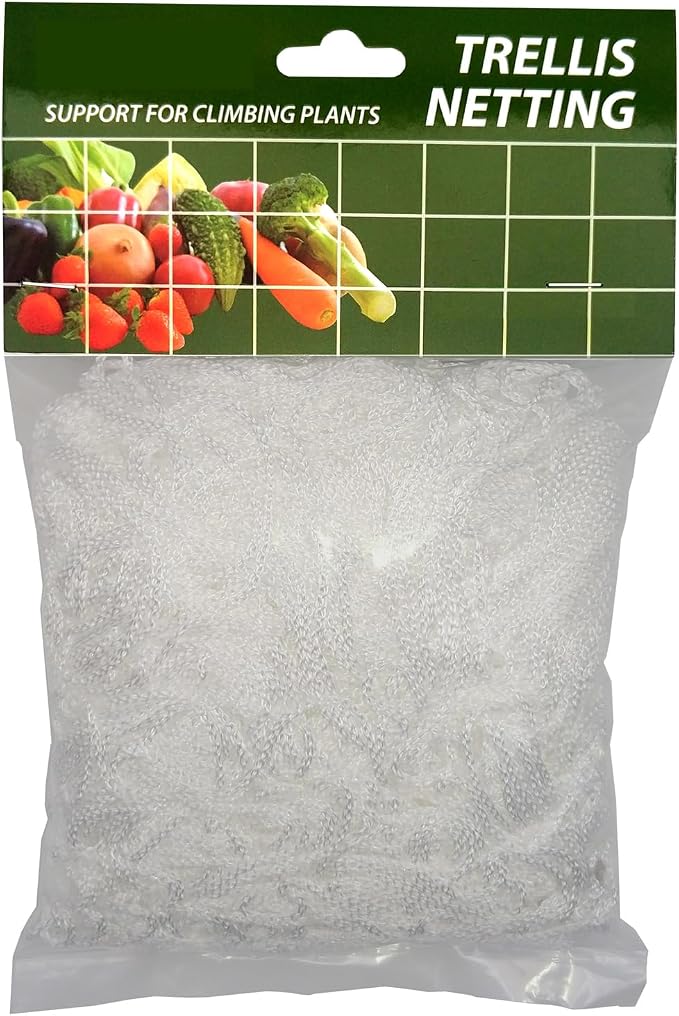 Plant Trellis Netting, 5x15 Ft Polyester Square Mesh Trellis Net Support for Climbing Plants, Bean, Pea, Garden Bed Vines, Grow Tents