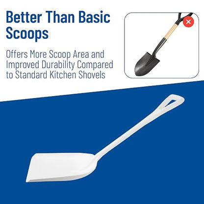 SPARTA Polypropylene Sanitary Shovel, One-Piece Food Handling Scoop, Commercial Kitchen and Bulk Ingredient Transfer Tool, 13.75" x 16.5" Scoop, White (Pack of 3)