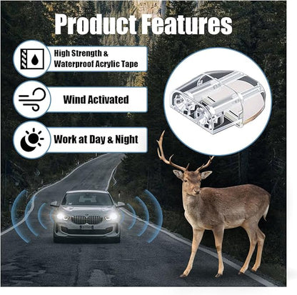 Deer Whistles for Car, Deer Warning Repellent Devices with Vehicles, Deer Repellent Devices Animal Alert Horn for Cars, Deer Whistles Warning Devices for Cars