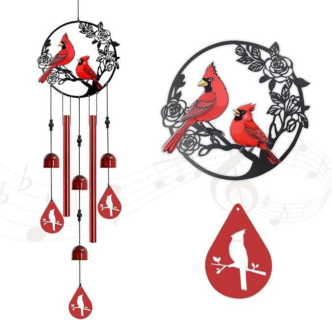 Wind Chimes for Outside Cardinal Wind Chimes Windchimes Outdoors Red Bird Wind Chime Cardinal Gifts for Women Mom Grandma Sisters
