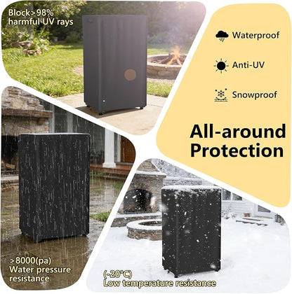 AKEfit 2ft Firewood Racks Cover,Heavy Duty Waterproof Outdoor Logs Holder Stand Cover with Velcro-Black