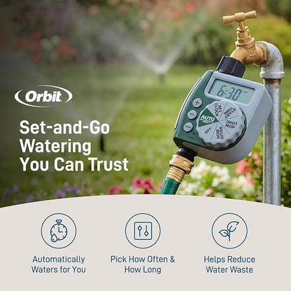 Orbit Programmable Digital Hose Watering Timer - 1 Outlet - Battery Powered - with LCD Screen - Built-in Rain Delay - Water-Resistant - 62061 (5-Pack 1 Outlet)