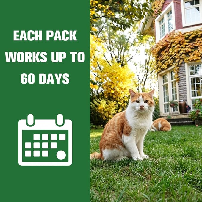 Cat Repellent, Cat Deterrent, Cat Repellent for Yard, Helps Keep Cats Away from Furniture, Gardens & Entry Areas, Indoor & Outdoor Use, Family & Pet Friendly - 10 Packs