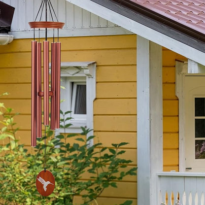 Hummingbird Outdoor Wind Chimes - 33" Tall, Tuned Melody, Memorial Gift for Mom/Grandma, Weather-Resistant, Perfect Decoration for Patio, Garden, Yard & Indoors