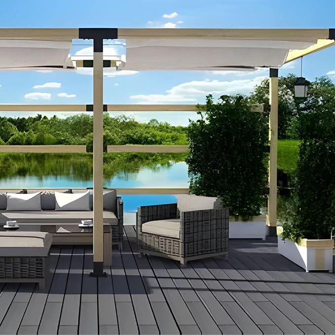 4x4 Pergola Brackets Kit, 3-Way T Shape, 3.58 x 3.58 in, 2 Pack | Q235 Steel with Black Powder-Coated Finish, 32 Self-Tapping Screws Included for Gazebos, Patios and Garden Arbors