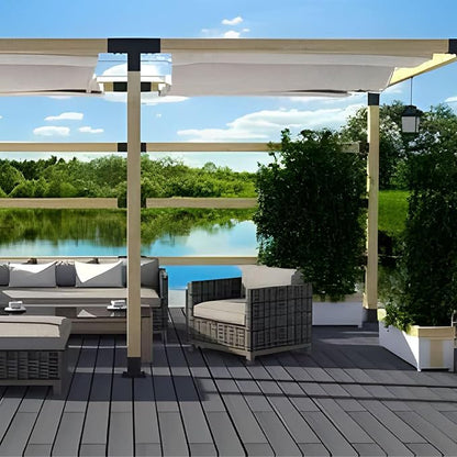 4x4 Pergola Brackets Kit, 3-Way T Shape, 3.58 x 3.58 in, 2 Pack | Q235 Steel with Black Powder-Coated Finish, 32 Self-Tapping Screws Included for Gazebos, Patios and Garden Arbors