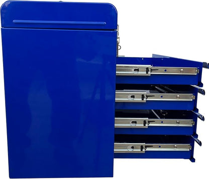 Workington Portable Metal Tool Chest with 4 Drawers, 20" 4-Drawer Tool Chest Cabinet with Ball Bearing Drawer Slides, Steel Tool Storage Box Organizer 4004 Blue
