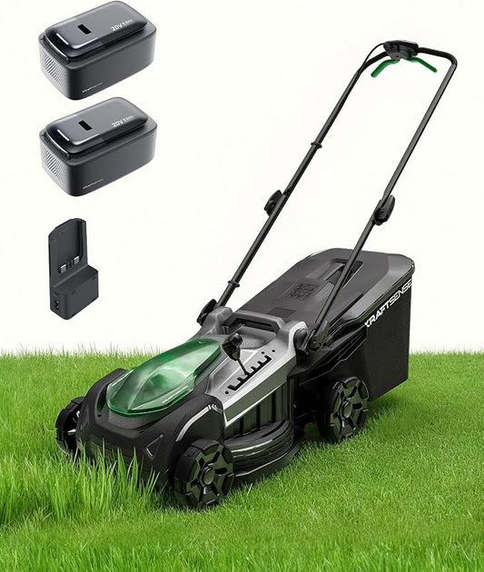 18" Cordless Lawn Mower, 40V Electric Lawn Mower with 2x8.0Ah Batteries & Charger, Brushless Motor, 50L Grass Bag, 2-in-1 Mulching & Bagging, 6-Position Height Adjustment
