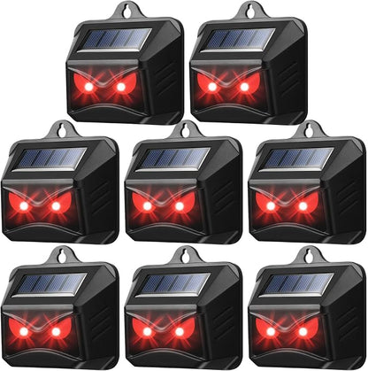 Solar Control Light Nocturnal Animal Repeller Outdoor Deterrent Devices Light Sensor Animal Repellent for Skunk Deer Coyote Fox Raccoon Cat Garden Yard Farm Chicken Coop (8, Black)