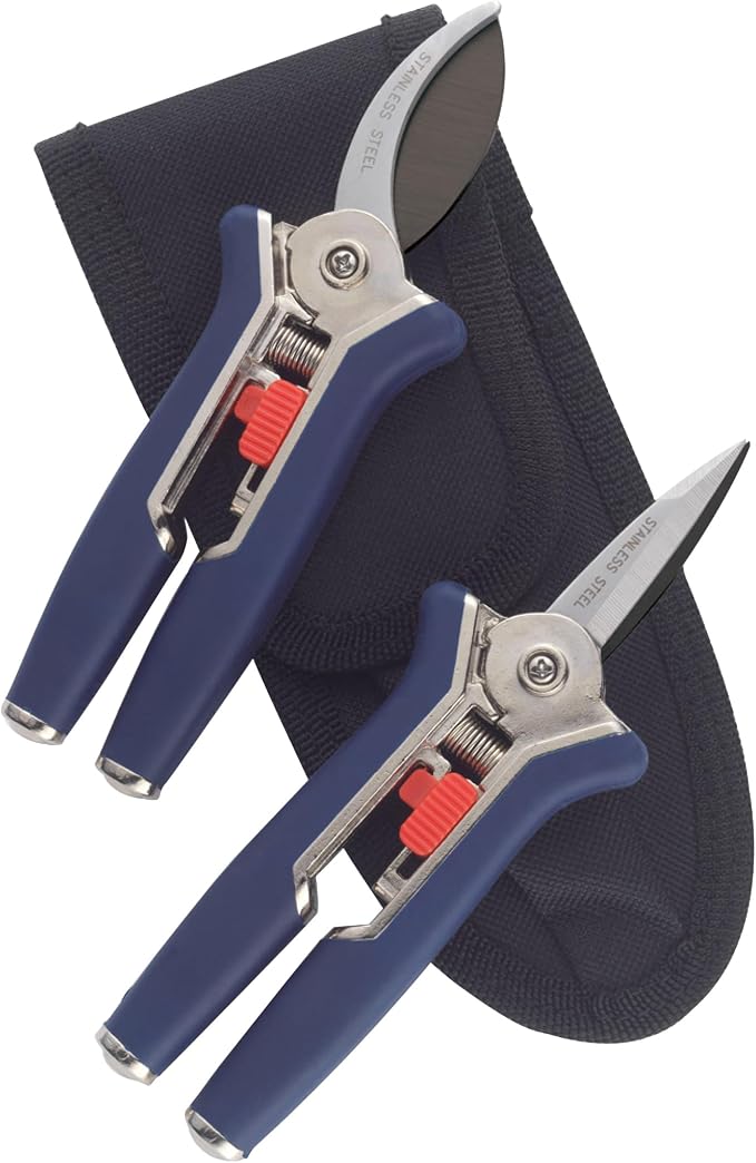 Spear & Jackson Razorsharp Mini Pruner Set for Small Garden Tasks and Bonsai Care, 2 Piece Precision Compact Lightweight Ergonomic Pruning Shears