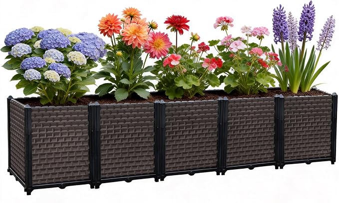 Large Planters for Outdoor Plants - Deepened 20" H, Raised Beds for Gardening Self Watering, Elevated Planter Box with Legs, Rectangular Garden Planters for Outdoor Plants Flowers, 78.7"L x 15.7"W
