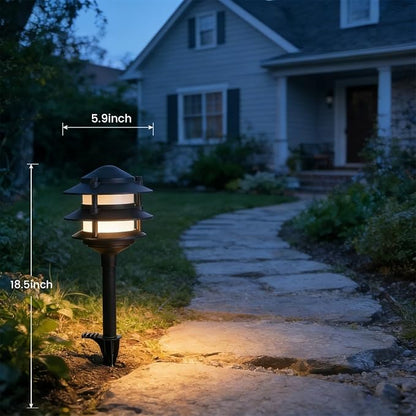 4 Pack Pathway Lights Outdoor, Metal IP54 Waterproof Bright Integrated LED Landscape Light for Walkway Garden Yard Patio Decoration, 3000K Warm White, Black, ETL UL CSA Qualified