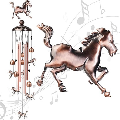 35" Horse Wind Chimes Outdoor Horse Gifts for Women/Men/Mom/Grandma Birthday Gifts Memorial Gift Metal WindChimes for Outside/Indoors, Home, Lawn, Porch, Patio, Garden Decor, Yard Decorations