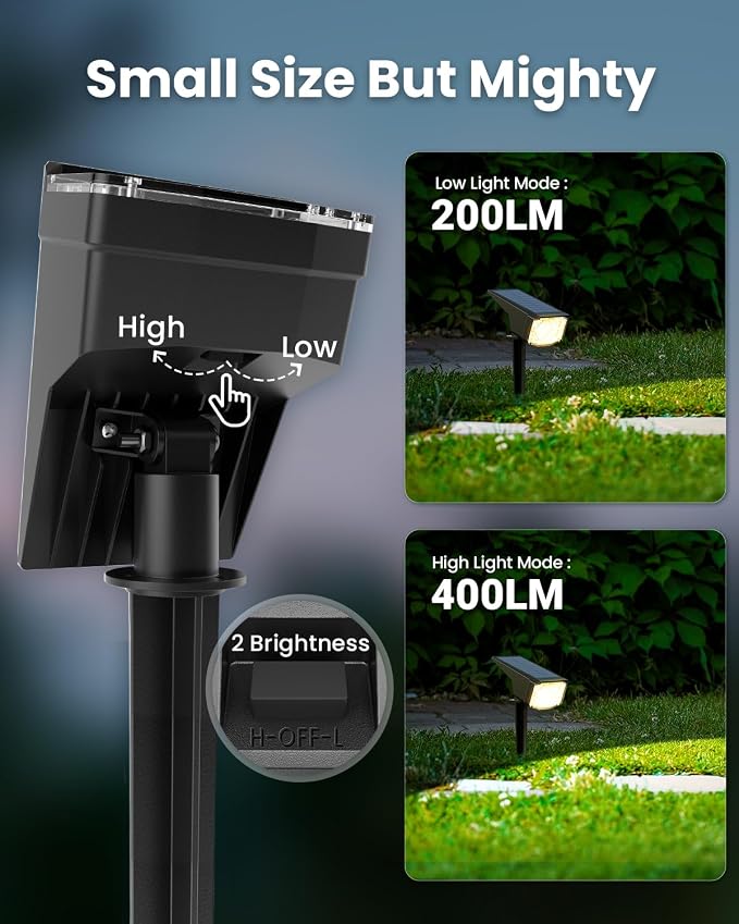 SOLPEX Solar Spot Lights Outdoor Waterproof IP65, Landscape Spotlights Outdoor, Compact Design Spot Lights, Solar Powered Flood Lights for Garden Yard House Pathway Tree Outside, 12 Pack, Warm White