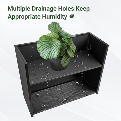 36" Metal Planter Box, Large Rectangular Window Box | with Drainage Holes & Rust-Proof Coating, Modern Outdoor/Indoor Flower Box for Balcony, Patio & Herbs, Black