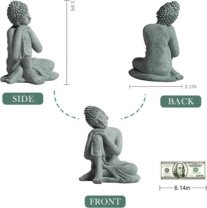 Little Buddha Statue for Home - Handmade Stone Meditation Sitting Buddha Figurine, Buddah, Buda, Budda, Baby Buddha Statue Indoor/Outdoor, Buddha Decor & Gifts, Buddhas, Buddha Sculpture