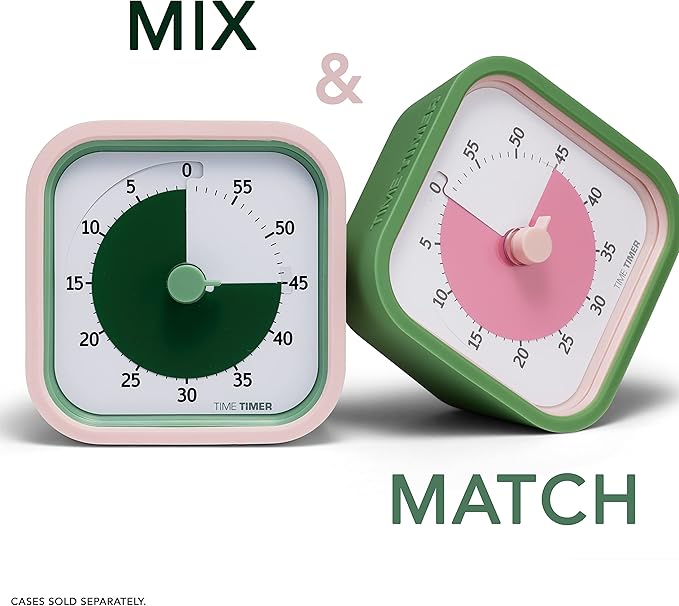 TIME TIMER Home MOD – 60-Minute Visual Timer, Home Edition, Silent Operation, for Homeschool Supplies, Study, Office & Meetings (Fern Green)