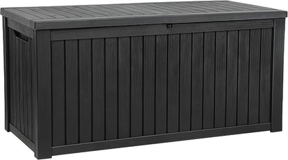 YITAHOME 220 Gallon Large Outdoor Storage XL Deck Box w/Divider for Patio | Outdoor Cushions, Garden Tools, Sports Equipment and Pool Supplies, Waterproof, Resin, Lockable, Black