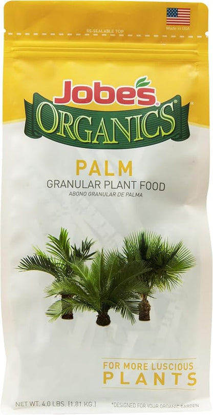 Jobe’s Organics Granular Fertilizer, Organic Fertilizer for Palm Trees and Plants, 4 lbs Bag (Pack of 6)