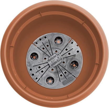 Bloem Ariana 16" Plastic Self-Watering Planter, Terra Cotta, 2-Pack | Self-watering disk at the bottom of each pot that acts as a water wick and reservoir for optimal plant health