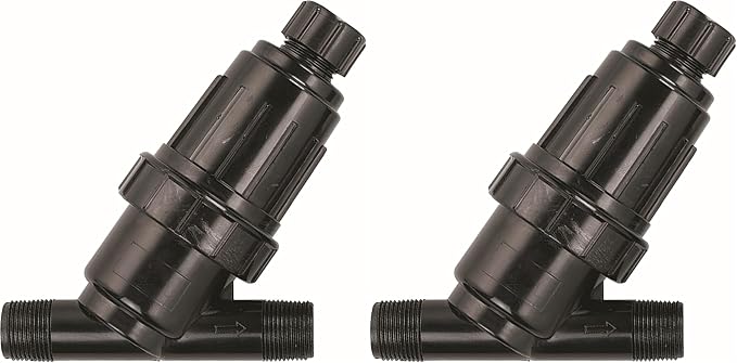 Orbit 67736 3/4" MPT Drip Irrigation Drip Y-Filter, Black (Pack of 2)