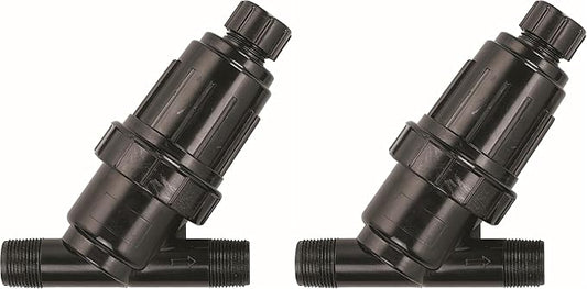 Orbit 67736 3/4" MPT Drip Irrigation Drip Y-Filter, Black (Pack of 2)